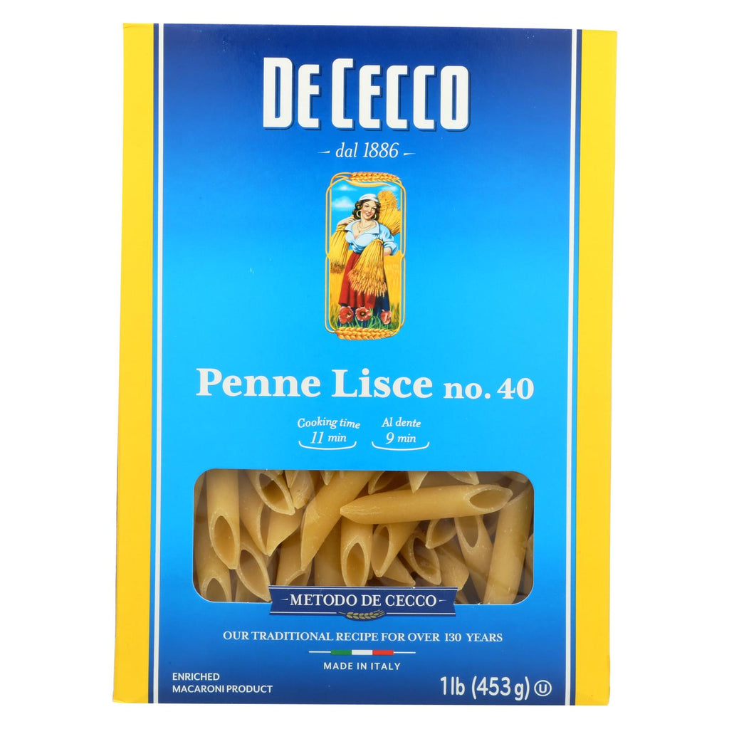 De Cecco Pasta - Pasta - Penne Lisce - Case Of 12 - 16 Oz - Lakehouse Foods