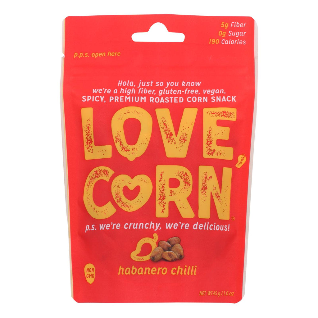 Love Corn - Roasted Corn Habanero - Case Of 10 - 1.6 Oz - Lakehouse Foods