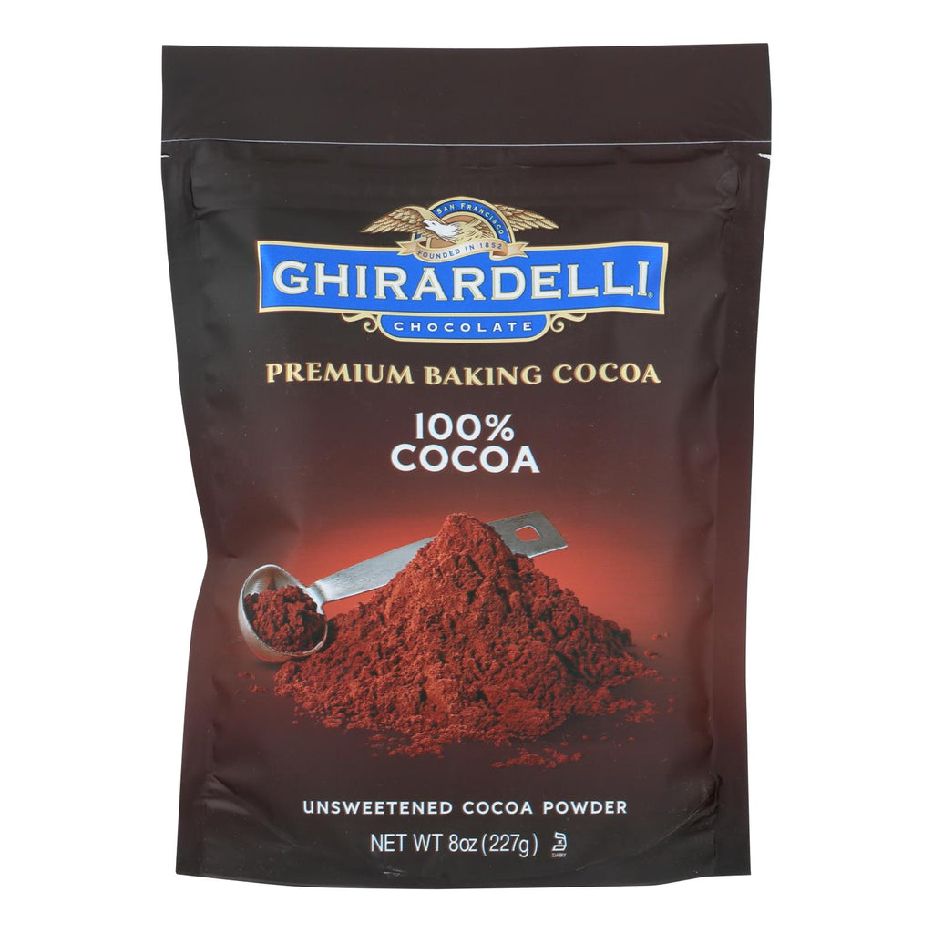 Ghirardelli Baking Cocoa - Premium - 100 Percent Unsweetened - 8 Oz - Case Of 6 - Lakehouse Foods