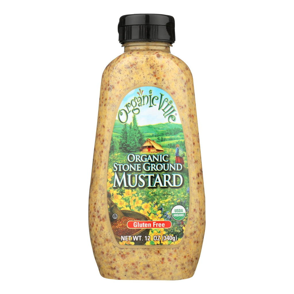 Organic Ville Organic Mustard - Stone Ground - Case Of 12 - 12 Oz. - Lakehouse Foods