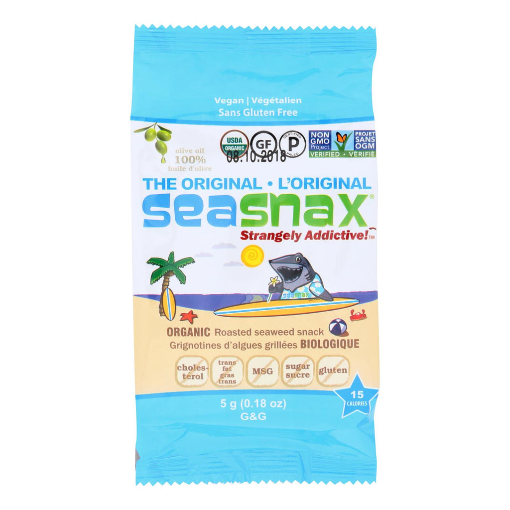 Seasnax Organic Seasnax Original Roasted Seaweed Snack - Case Of 24 - 0.18 Oz. - Lakehouse Foods