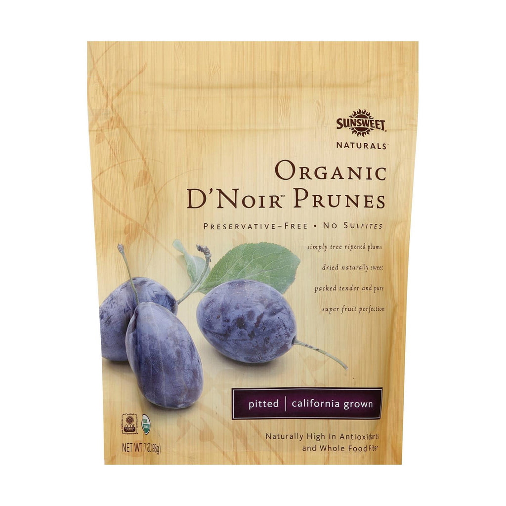 Sunsweet Naturals Organic D'noir Prunes - Case Of 12 - 7 Oz. - Lakehouse Foods