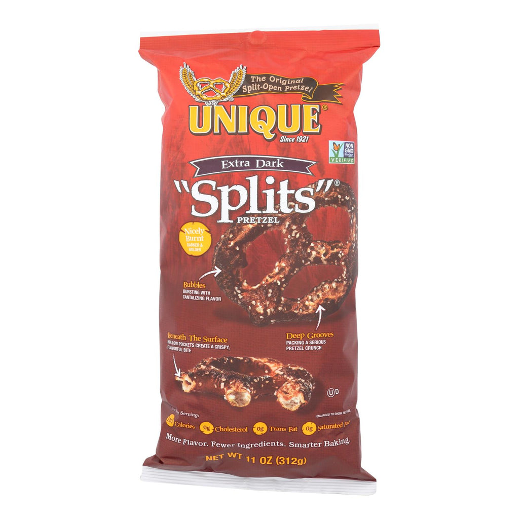 Unique Pretzels - Splits - Extra Dark - Case Of 12 - 11 Oz. - Lakehouse Foods