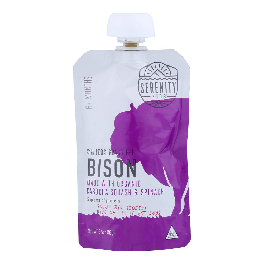 Serenity Kids Llc - Pouch Bison Kabocha - Case Of 6 - 3.5 Oz - Lakehouse Foods