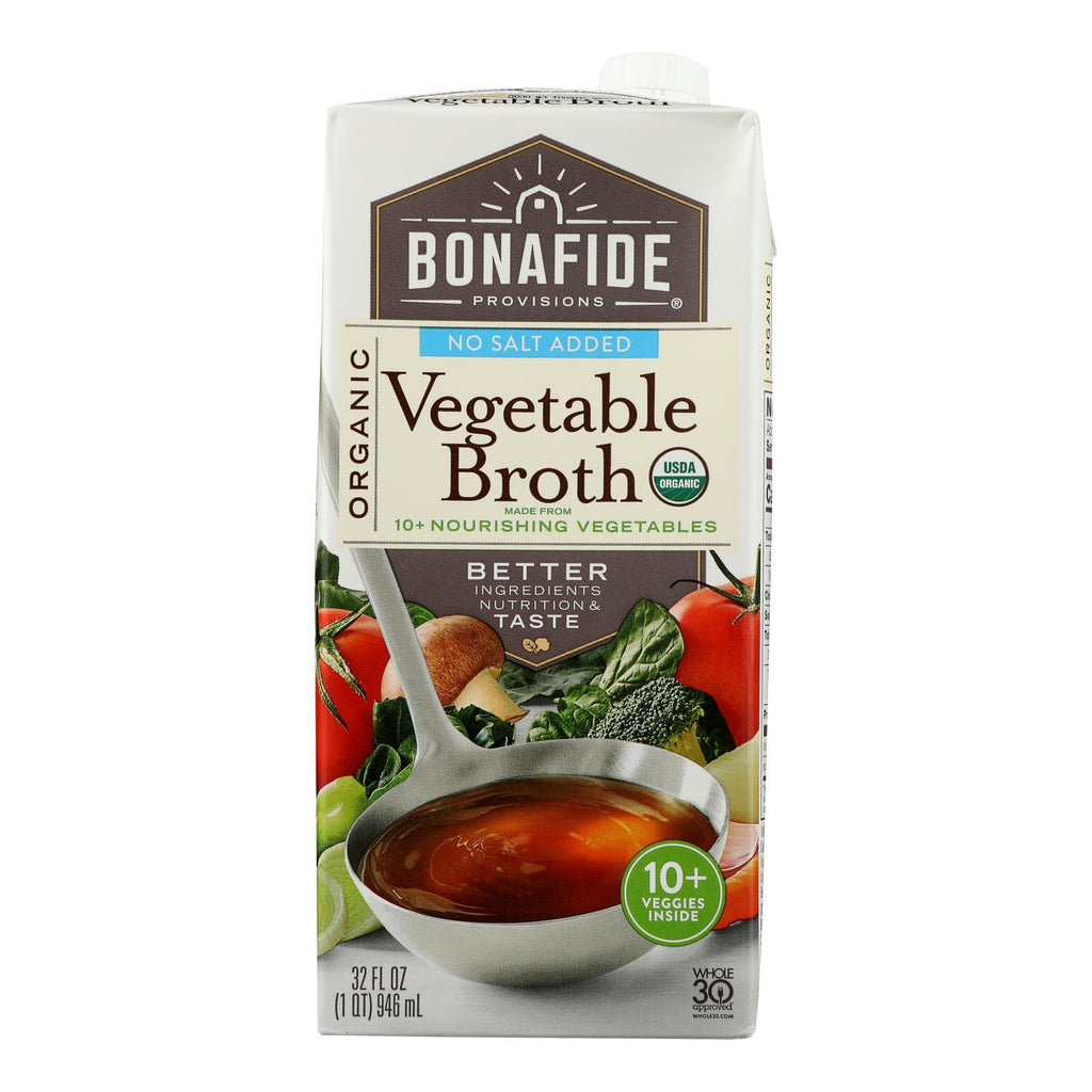 Bonafide Provisions - Broth Vegetable No Salt - Case Of 6-32 Oz - Lakehouse Foods