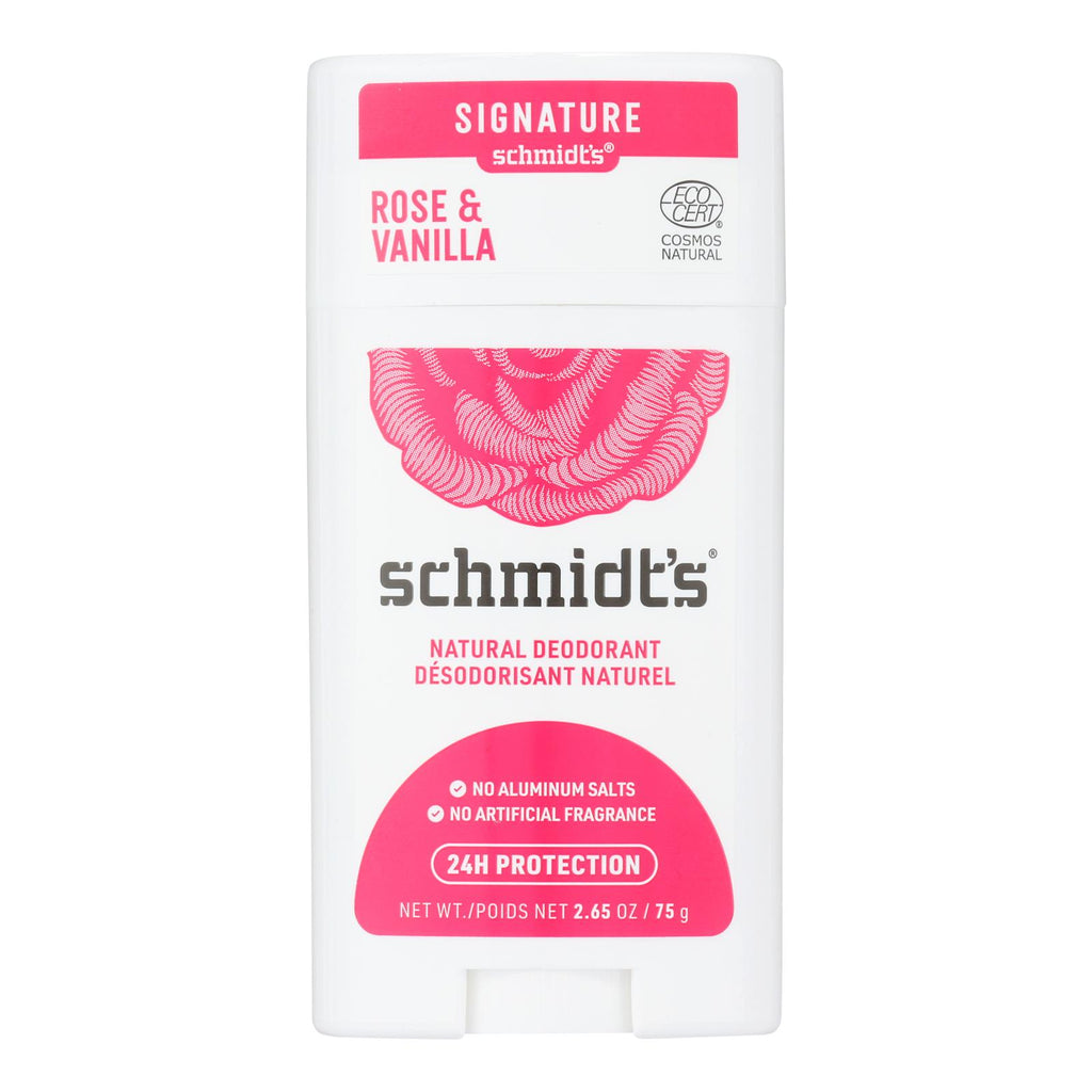 Schmidt's - Deodorant Rose&vanilla Stk - 1 Each - 2.65 Oz - Lakehouse Foods