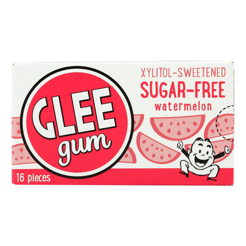 Glee Gum Chewing Gum - Wild Watermelon - Sugar Free - Case Of 12 - 16 Pieces - Lakehouse Foods