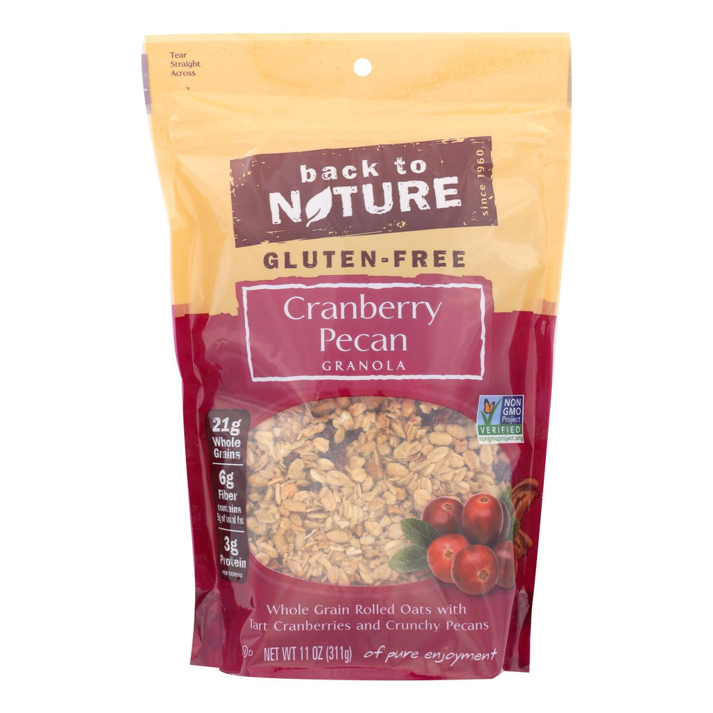 Back To Nature Cranberry Pecan Granola - Whole Grain Rolled Oats With Tart Cranberries And Crunchy Pecans - Case Of 6 - 11 Oz. - Lakehouse Foods