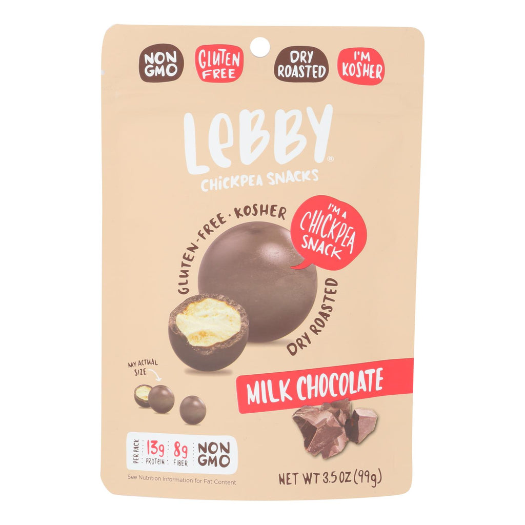 Lebby Snacks - Chickpea Snacks Milk Chocolate - Case Of 6 - 3.5 Oz - Lakehouse Foods