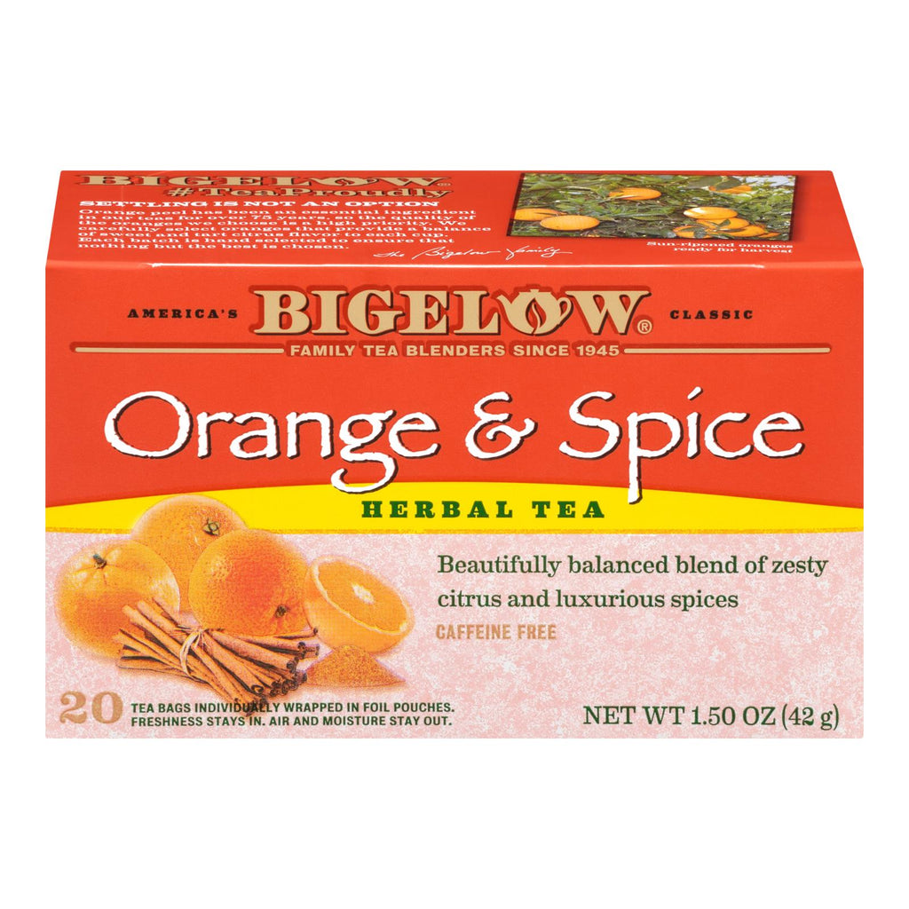 Bigelow Tea Orange & Spice Herb Tea - Case Of 6 - 20 Bag - Lakehouse Foods