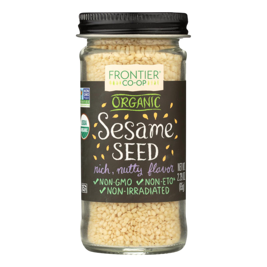 Frontier Herb Sesame Seeds - Organic - Whole - Hulled - 2.32 Oz - Lakehouse Foods