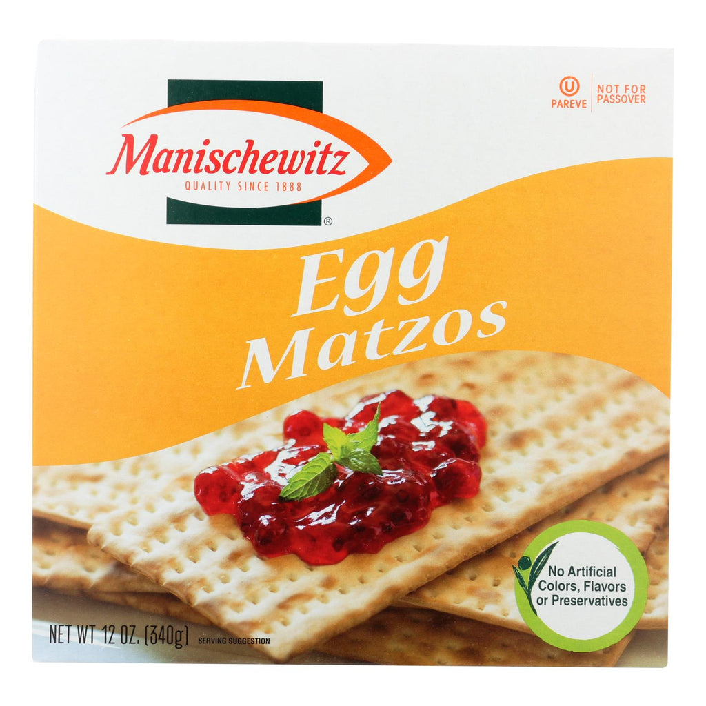 Manischewitz - Egg Matzo - Case Of 12 - 12 Oz. - Lakehouse Foods