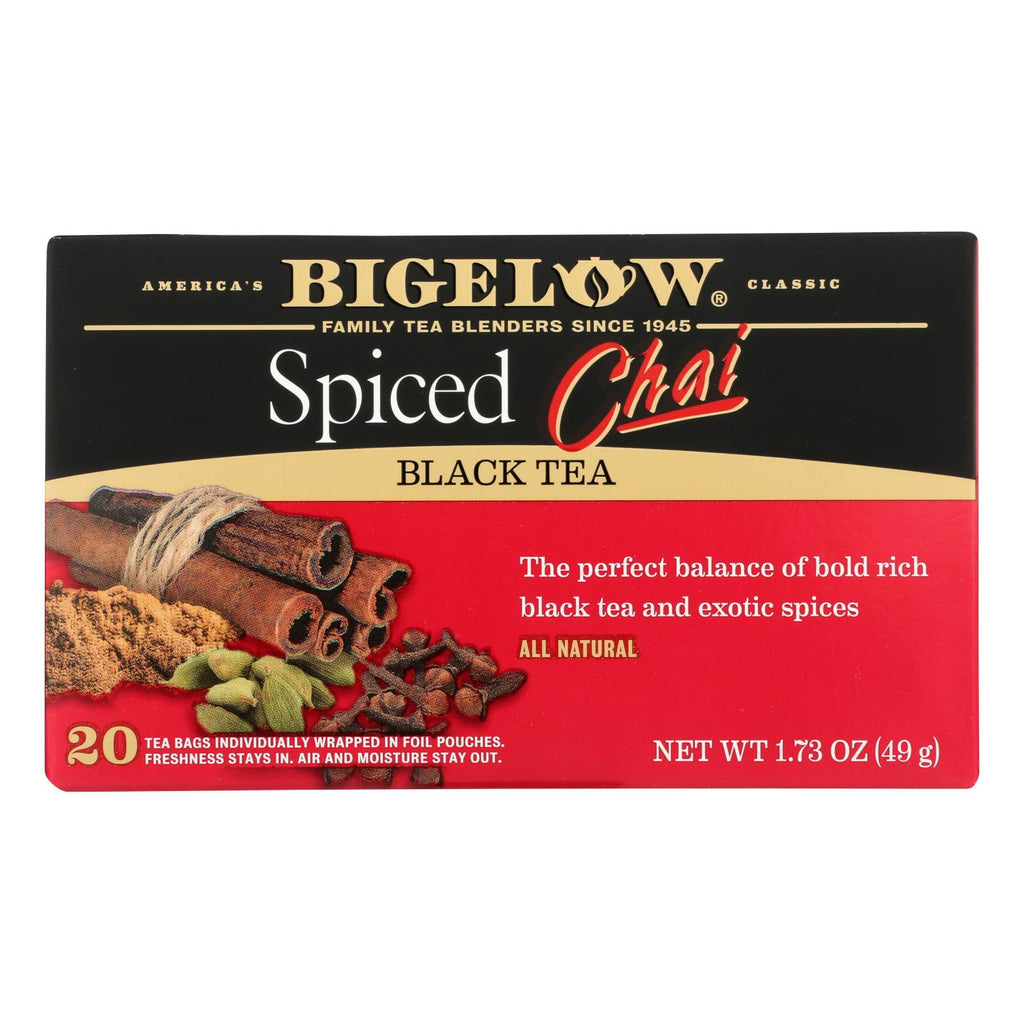 Bigelow Tea Black Tea - Spiced Chai - Case Of 6 - 20 Bag - Lakehouse Foods