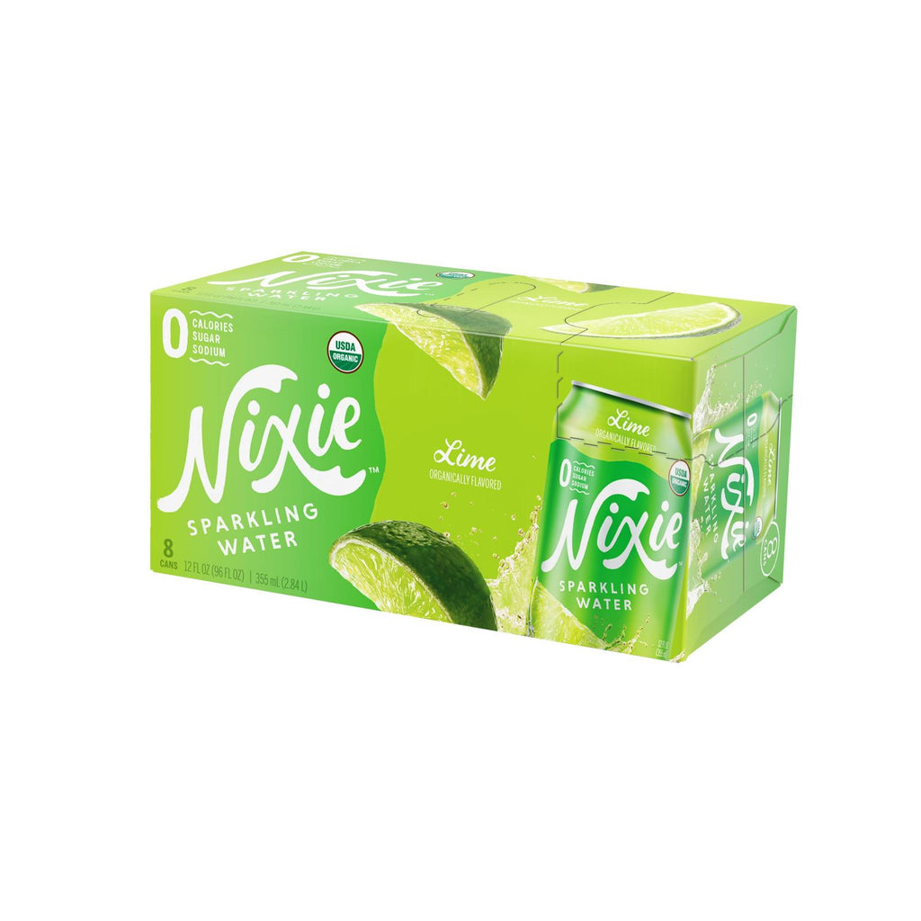 Nixie Sparkling Water - Sparkling Water Lime - Case Of 3 - 8-12 Fz - Lakehouse Foods