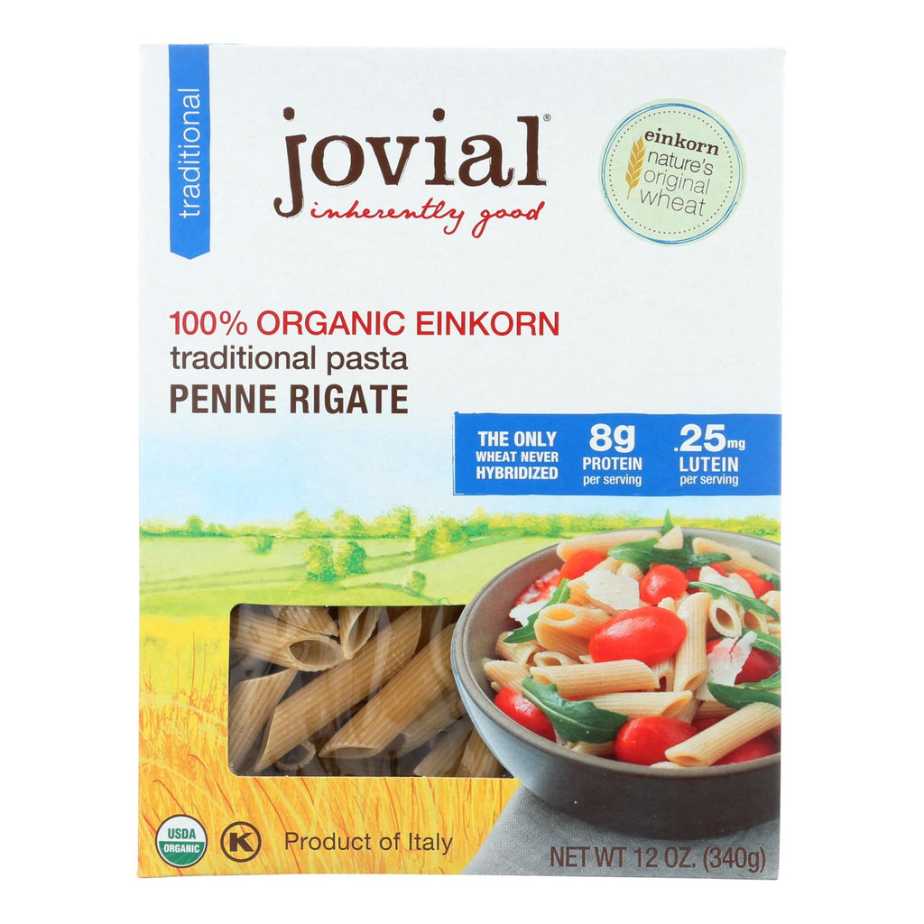 Jovial - Einkorn Penne Rigate - Whole Grain - Case Of 12 - 12 Oz. - Lakehouse Foods
