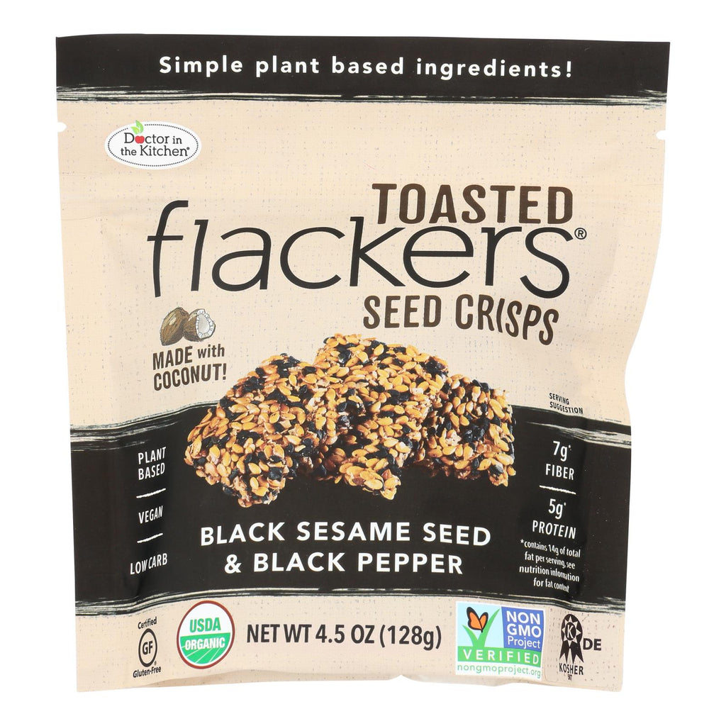 Dr. In The Kitchen - Flackers Black Sesame Pepp - Case Of 6 - 4.5 Oz - Lakehouse Foods