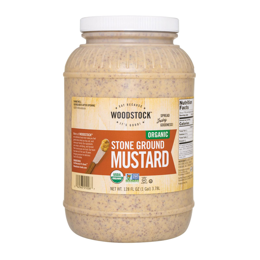 Woodstock Organic Stone Ground Mustard - Case Of 4 - 128 Oz - Lakehouse Foods