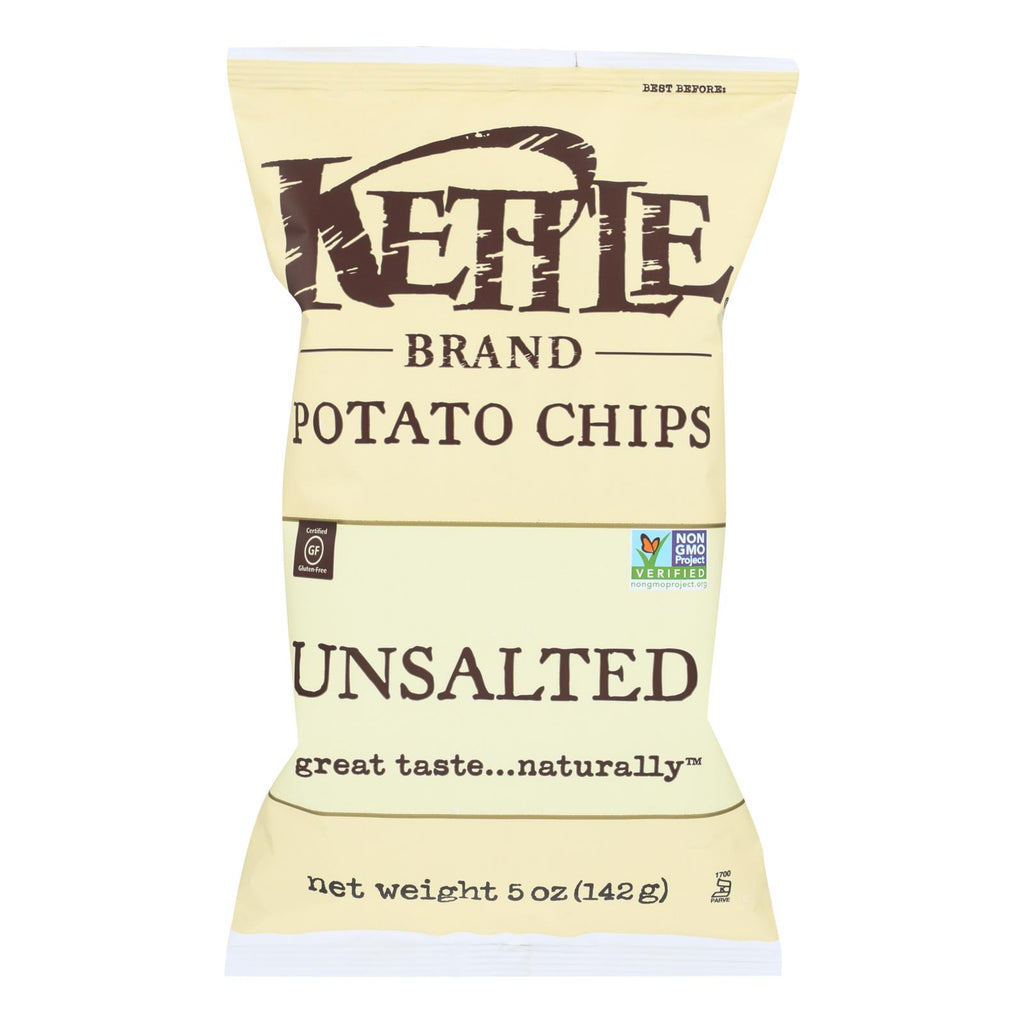 Kettle Brand Potato Chips - Unsalted - Case Of 15 - 5 Oz. - Lakehouse Foods