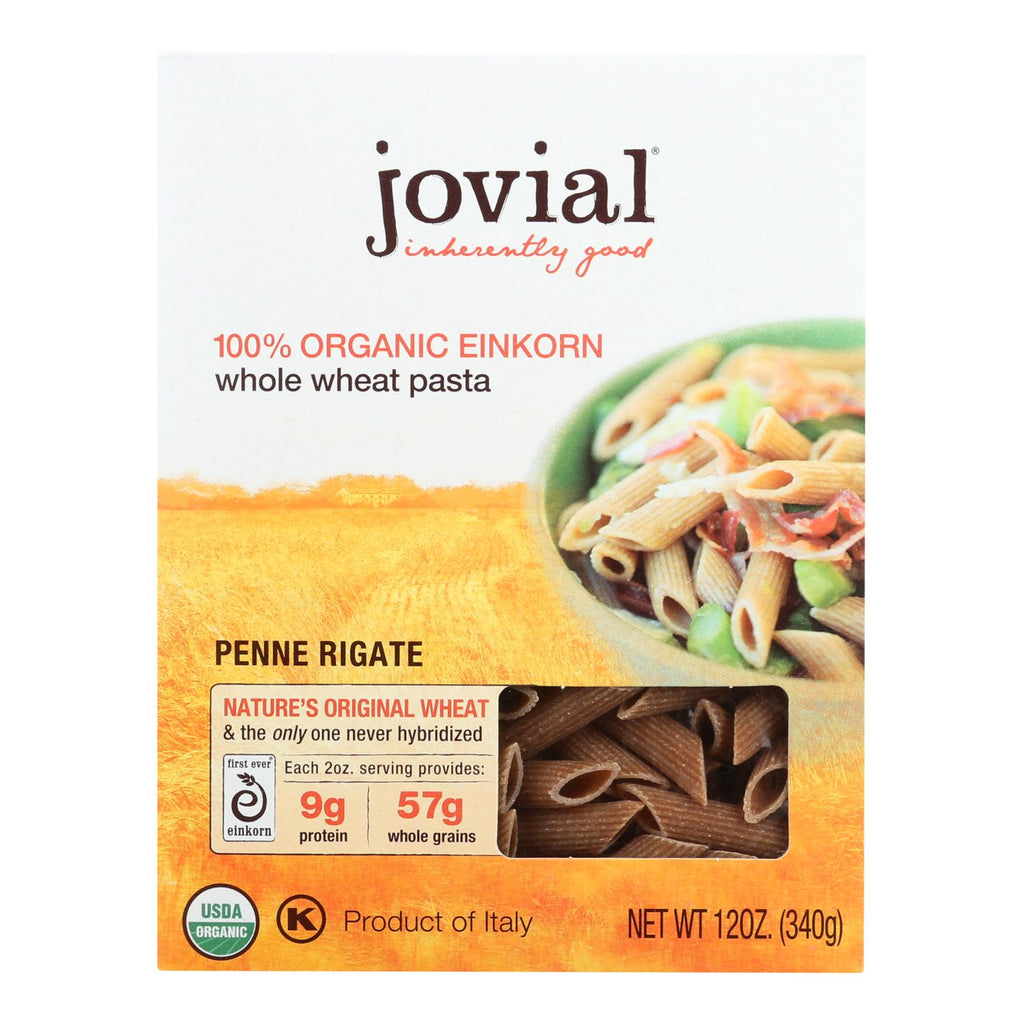 Jovial - Pasta - Organic - Whole Grain Einkorn - Penne Rigate - 12 Oz - Case Of 12 - Lakehouse Foods