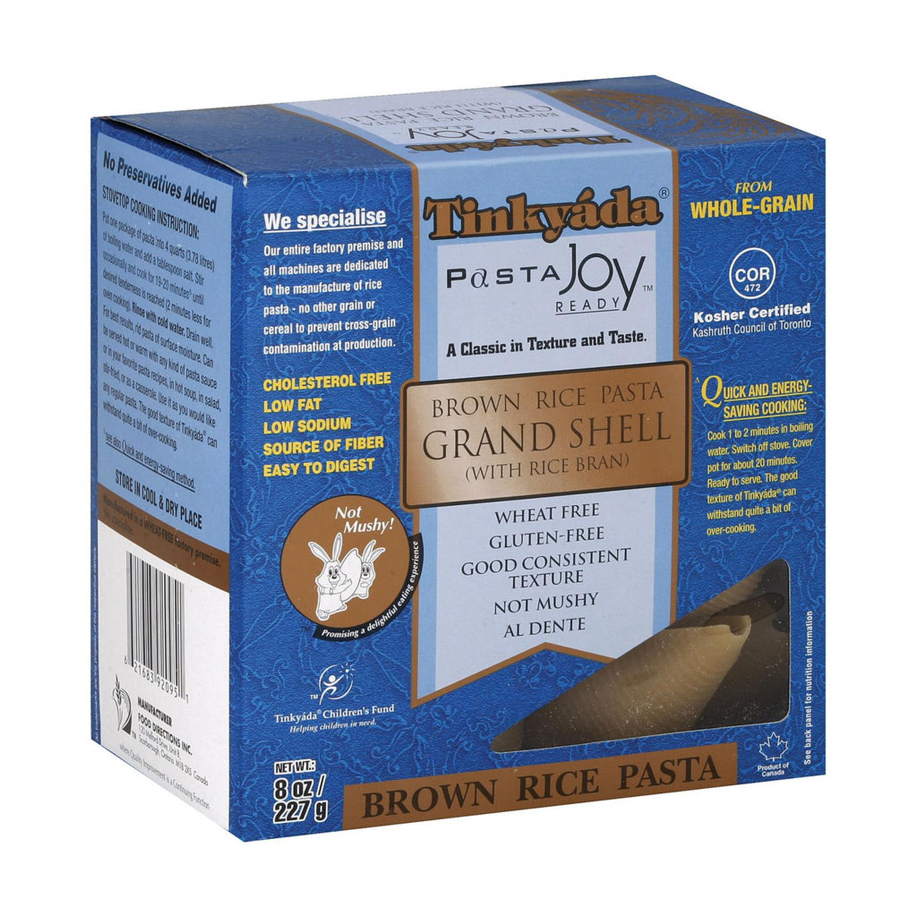 Tinkyada Brown Rice Pasta - Grand Shell - Case Of 12 - 8 Oz - Lakehouse Foods