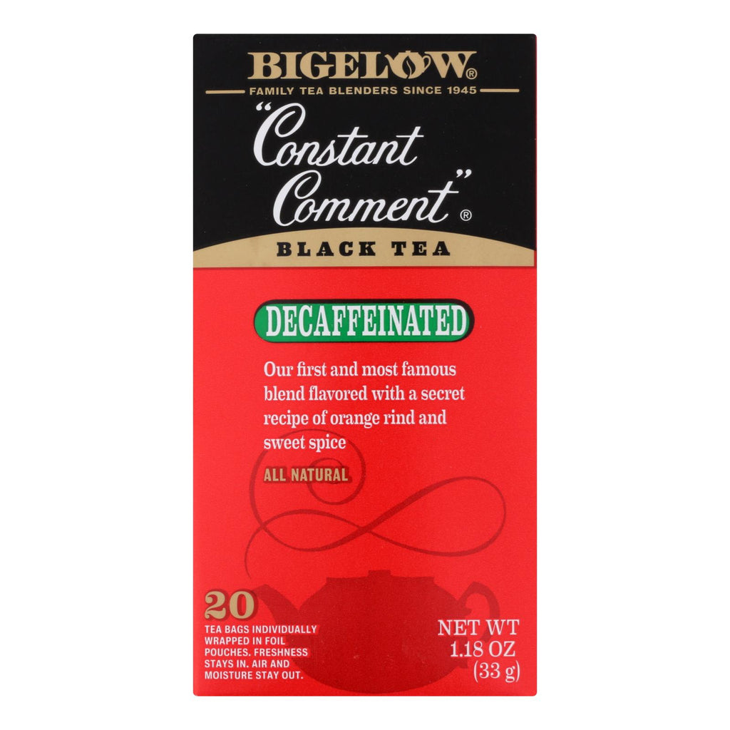 Bigelow Tea Constant Comment Decaffeinated Black Tea - Case Of 6 - 20 Bags - Lakehouse Foods