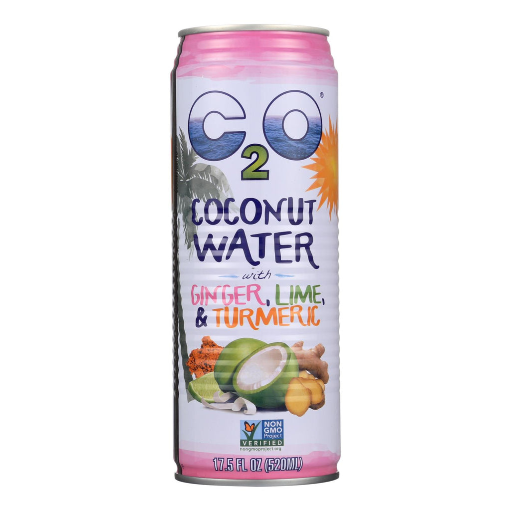 C2o - Pure Coconut Water - Ginger Lime And Tumeric - Case Of 12 - 17.5 Fl Oz. - Lakehouse Foods