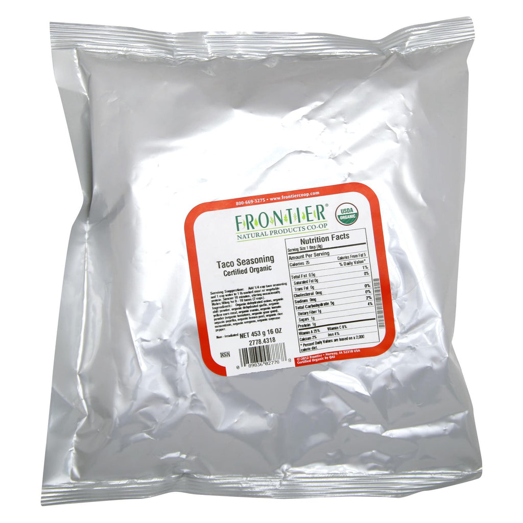 Frontier Herb Taco Seasoning Organic - Single Bulk Item - 1lb - Lakehouse Foods