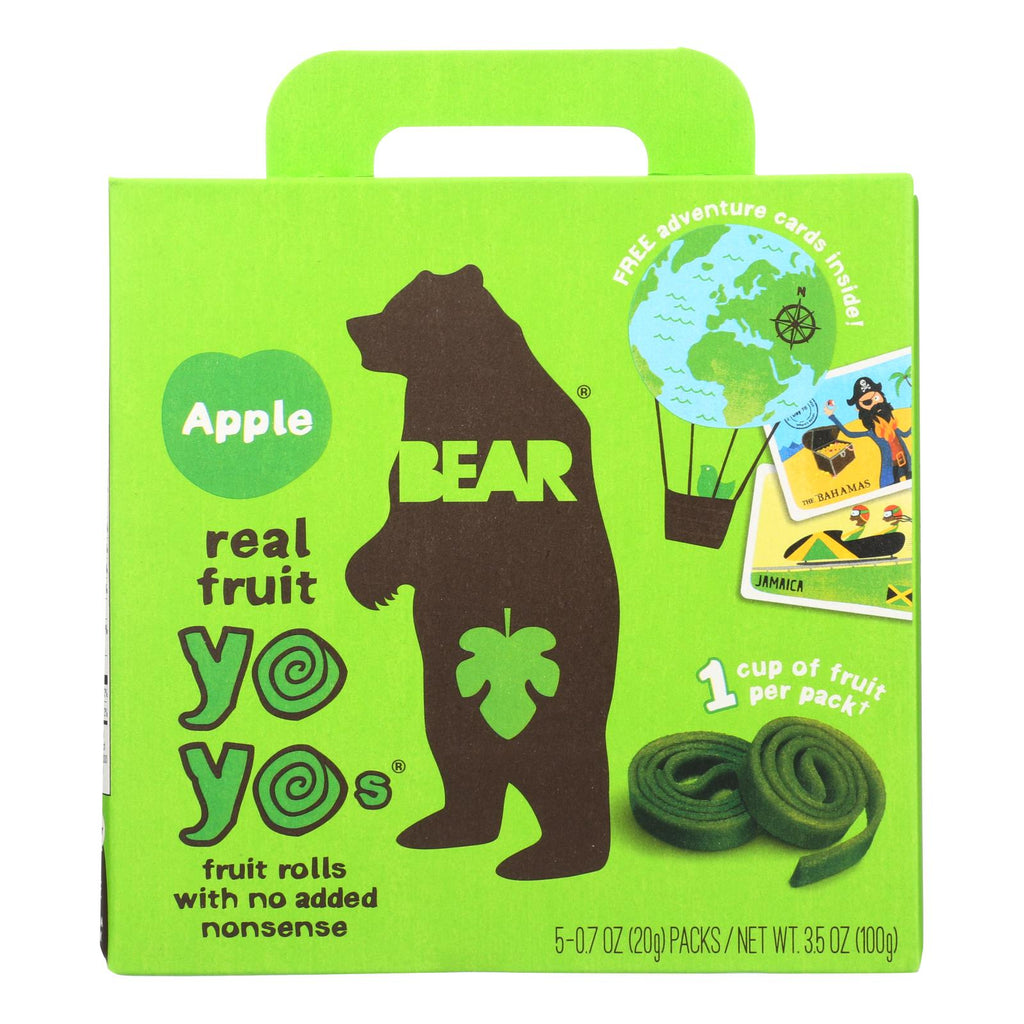 Bear Real Fruit Yoyo Snack - Apple - Case Of 6 - 3.5 Oz. - Lakehouse Foods