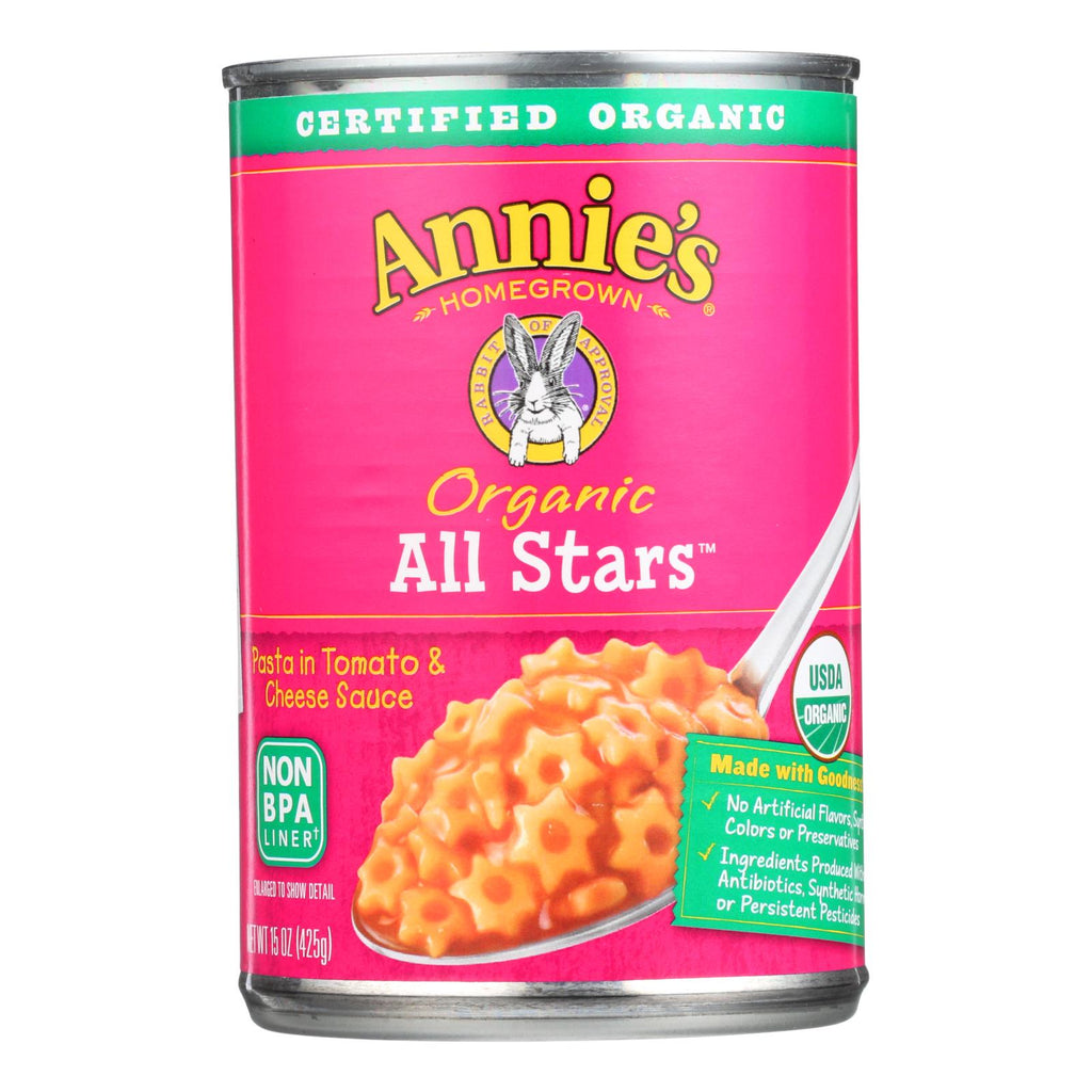 Annie's Homegrown Organic All Stars Pasta In Tomato And Cheese Sauce - Case Of 12 - 15 Oz. - Lakehouse Foods