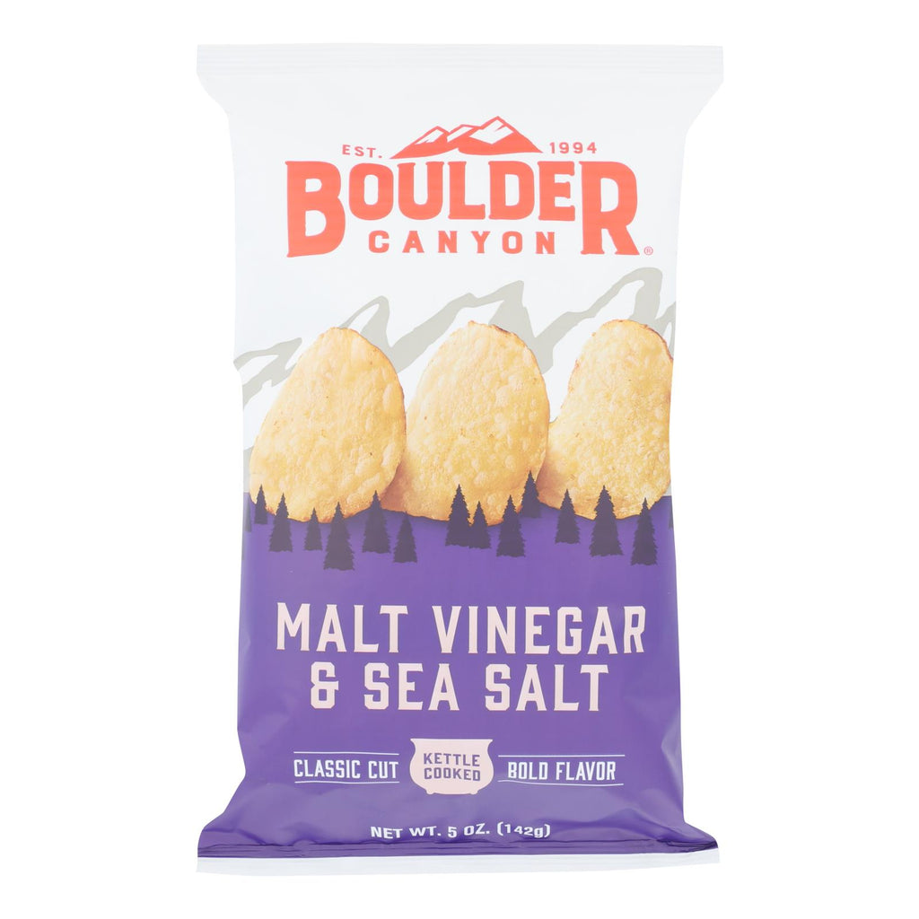 Boulder Canyon - Kettle Chips - Malt Vinegar And Sea Salt - Case Of 12 - 5 Oz. - Lakehouse Foods