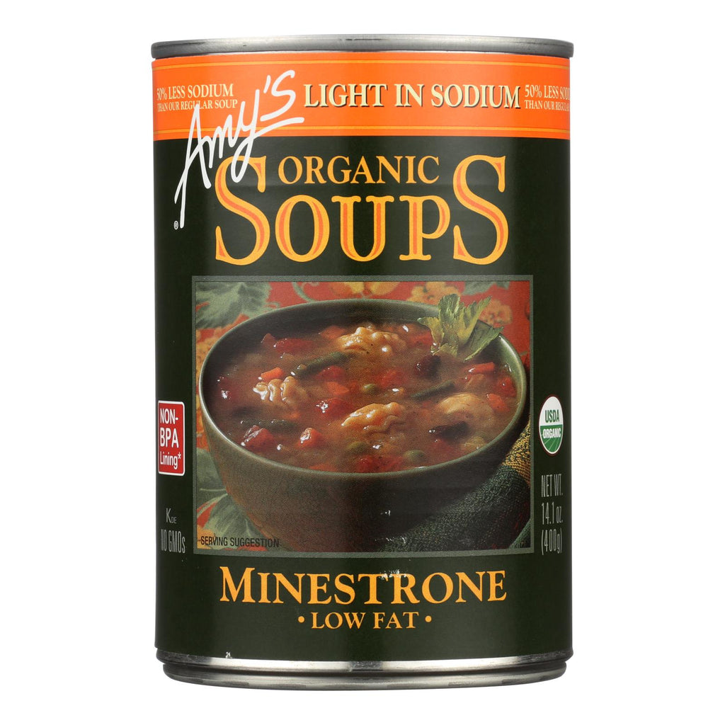 Amy's - Organic Low Sodium Minestrone Soup - Case Of 12 - 14.1 Oz - Lakehouse Foods