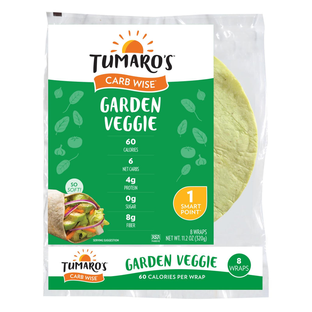 Tumaro's 8-inch Garden Veggie Carb Wise Wraps - Case Of 6 - 8 Ct - Lakehouse Foods