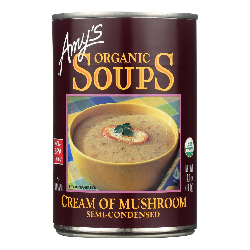 Amy's - Organic Cream Of Mushroom Soup - Case Of 12 - 14.1 Oz - Lakehouse Foods