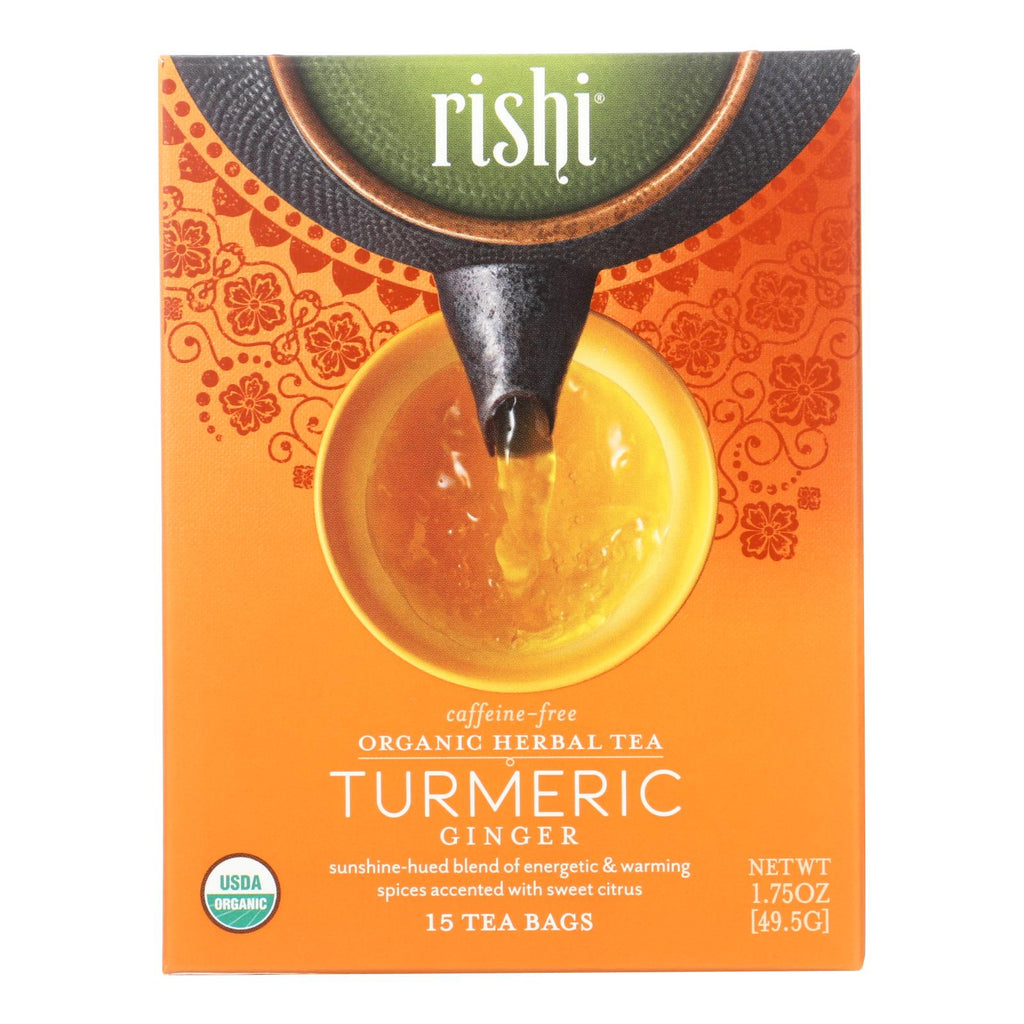 Rishi Tea Bag - Turmeric Ginger - Case Of 6 - 15 Bags - Lakehouse Foods
