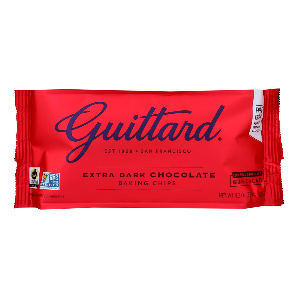 Guittard Chocolate Extra Dark - Chocolate Chip - Case Of 12 - 11.5 Oz. - Lakehouse Foods