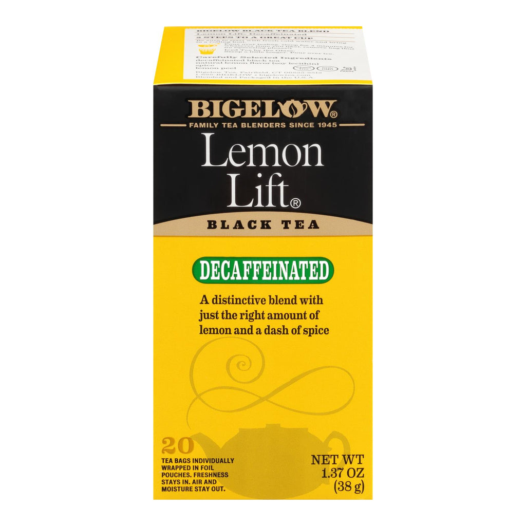 Bigelow Tea Lemon Lift Decaffeinated Black Tea - Case Of 6 - 20 Bags - Lakehouse Foods