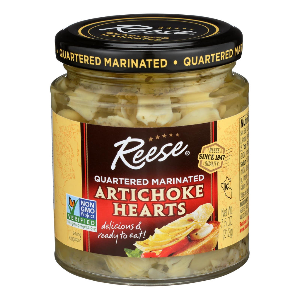 Reese Marinated Artichoke Hearts - Quartered - Case Of 12 - 7.5 Oz. - Lakehouse Foods