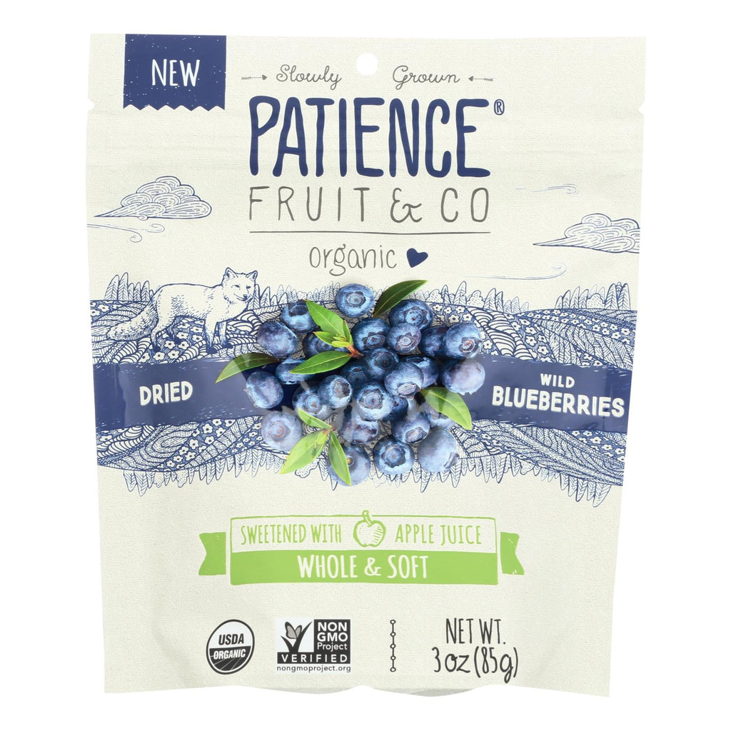 Patience Fruit & Co Organic Dried Wild Blueberries - Case Of 8 - 3 Oz - Lakehouse Foods