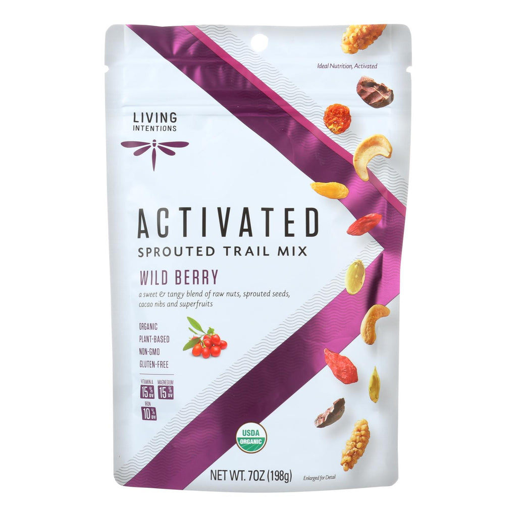 Living Intentions Organic Sprouted Trail Mix - Wild Berry - Case Of 6 - 7 Oz. - Lakehouse Foods