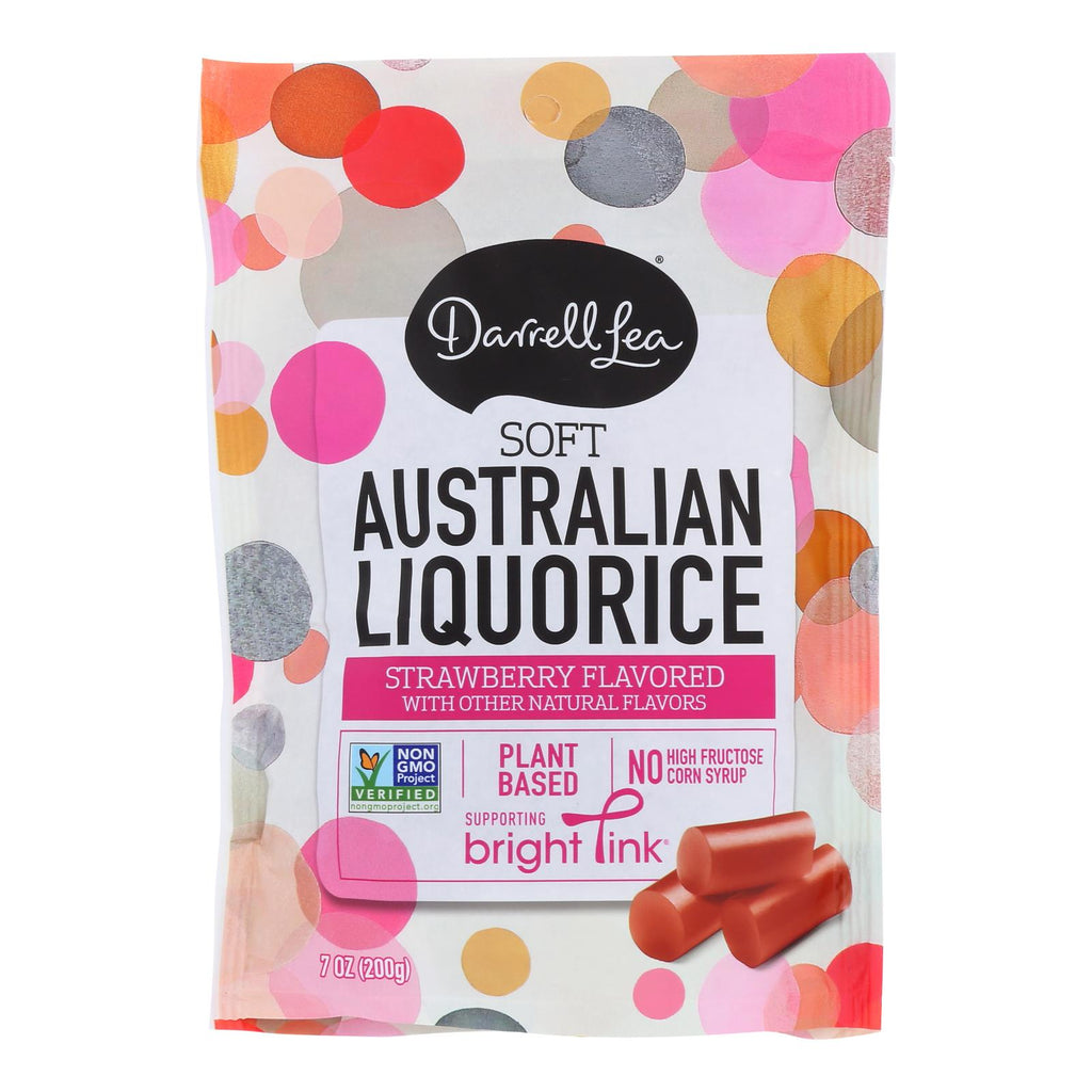 Darrell Soft Eating Liquorice - Strawberry - Case Of 8 - 7 Oz. - Lakehouse Foods