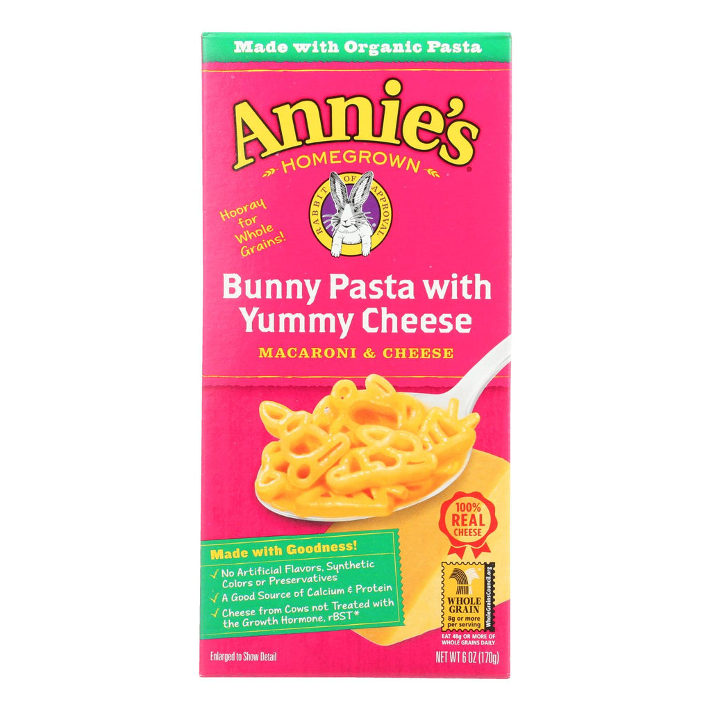 Annies Homegrown Macaroni And Cheese - Organic - Bunny Pasta With Yummy Cheese - 6 Oz - Case Of 12 - Lakehouse Foods