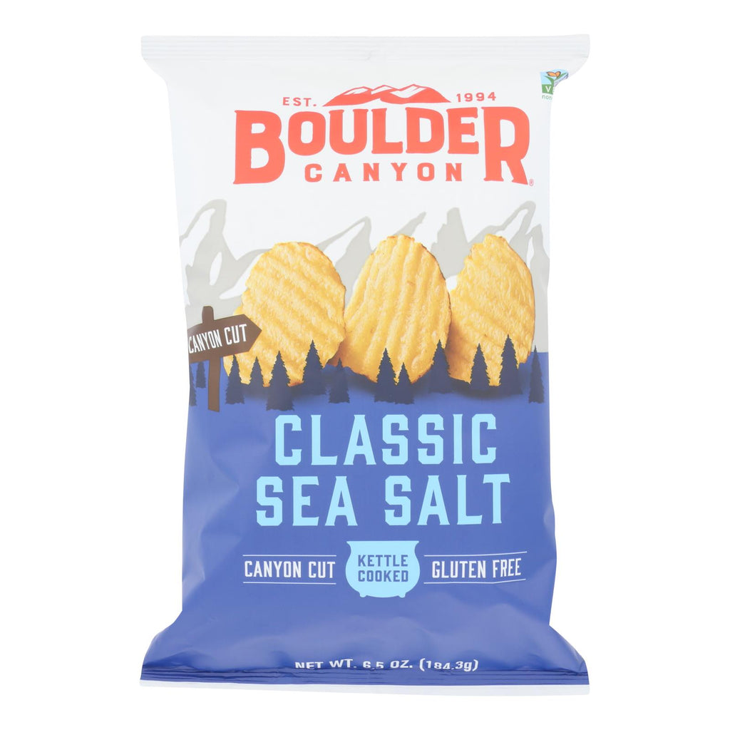 Boulder Canyon - Kettle Cooked Canyon Cut Potato Chips -natural - Case Of 12 - 6.5 Oz - Lakehouse Foods