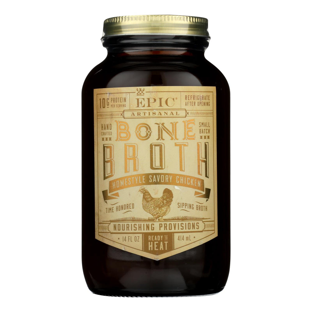 Epic Bone Broth-homestyle Savory Chicken  - Case Of 6 - 14 Fz - Lakehouse Foods