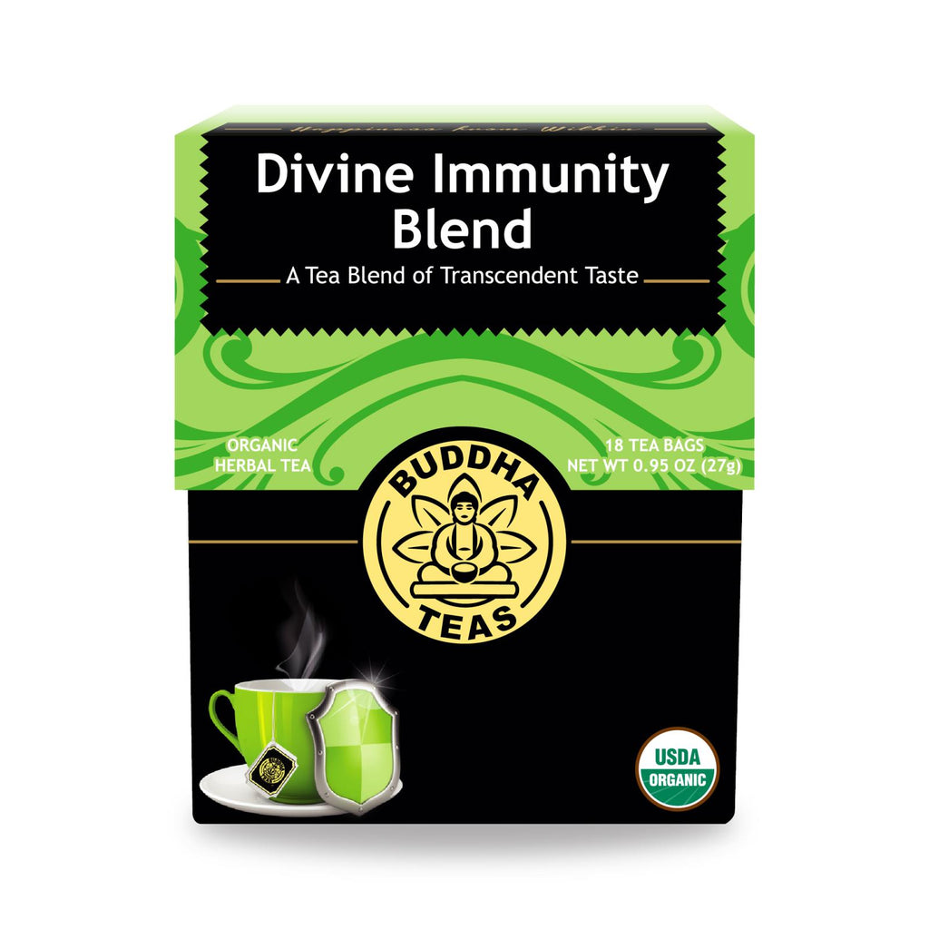 Buddha Teas - Organic Tea - Divine Immunity - Case Of 6 - 18 Count - Lakehouse Foods