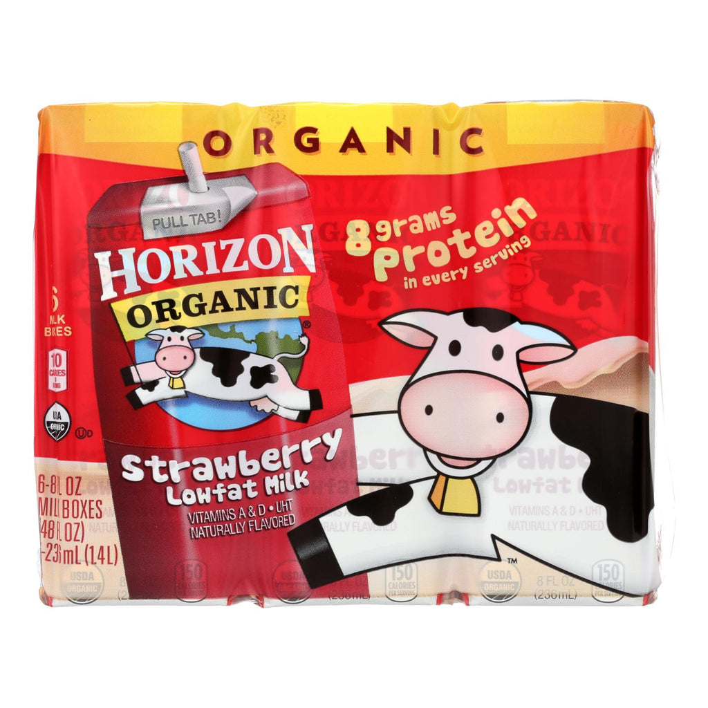 Horizon Organic Dairy Low-fat Milk - Strawberry - Case Of 3 - 8 Fl Oz. - Lakehouse Foods