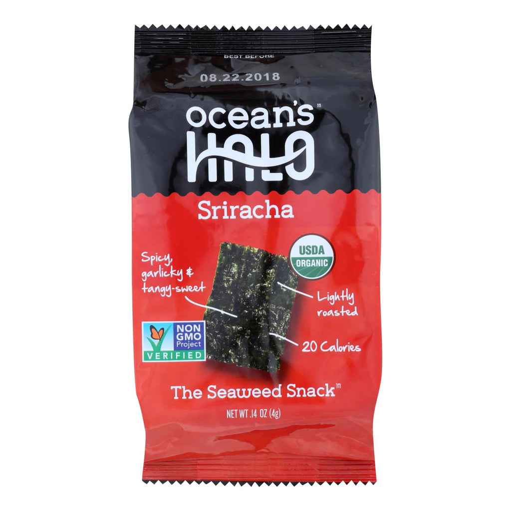 Ocean's Halo Seaweed, Sriracha Snack  - Case Of 12 - .14 Oz - Lakehouse Foods
