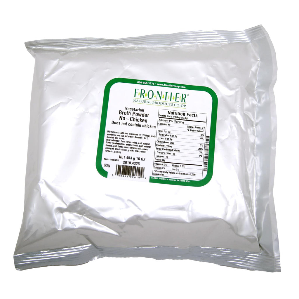 Frontier Herb Broth Powder Chicken Flavored - Single Bulk Item - 1lb - Lakehouse Foods