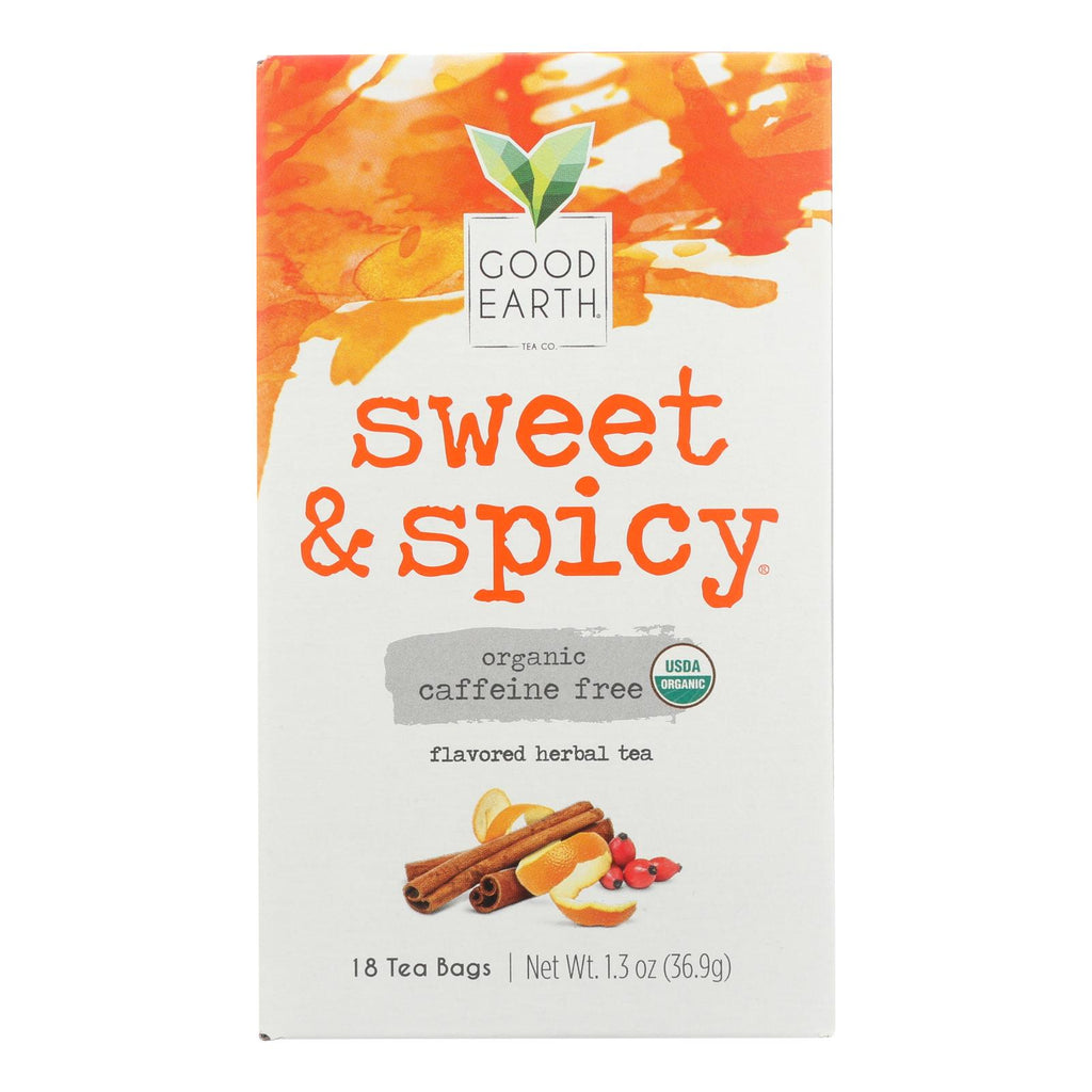 Good Earth Herbal Tea - Organic Sweet And Spicy Caffeine Free - Case Of 6 - 18 Bags - Lakehouse Foods