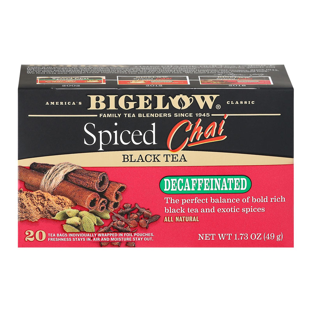Bigelow Tea Tea - Decaf - Chai Spiced - Case Of 6 - 20 Bag - Lakehouse Foods