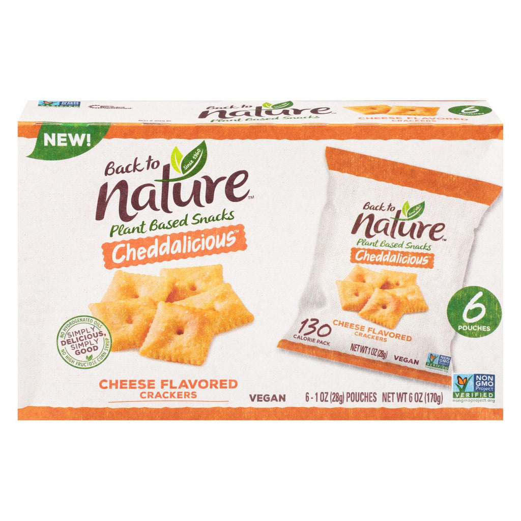 Back To Nature - Crackers Cheddalicious - Case Of 4 - Six 1oz Pouches - Lakehouse Foods